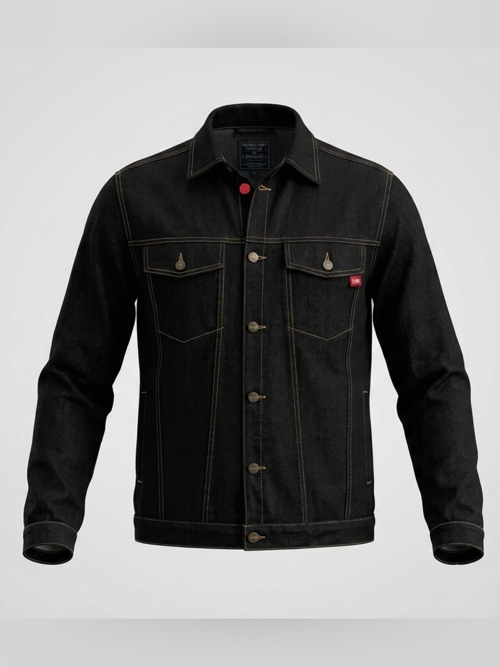 Men's Black Lightweight Shirt Jacket. Large